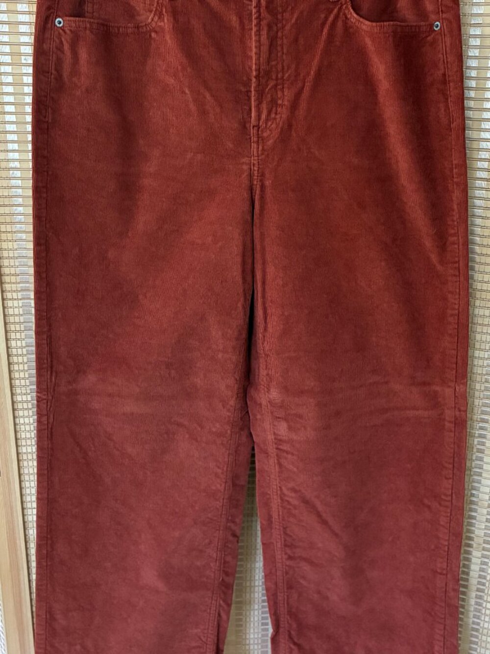 Old Navy Extra High Rise Wide Leg Corduroy Pants Womens 14 Rust - Picture 2 of 4